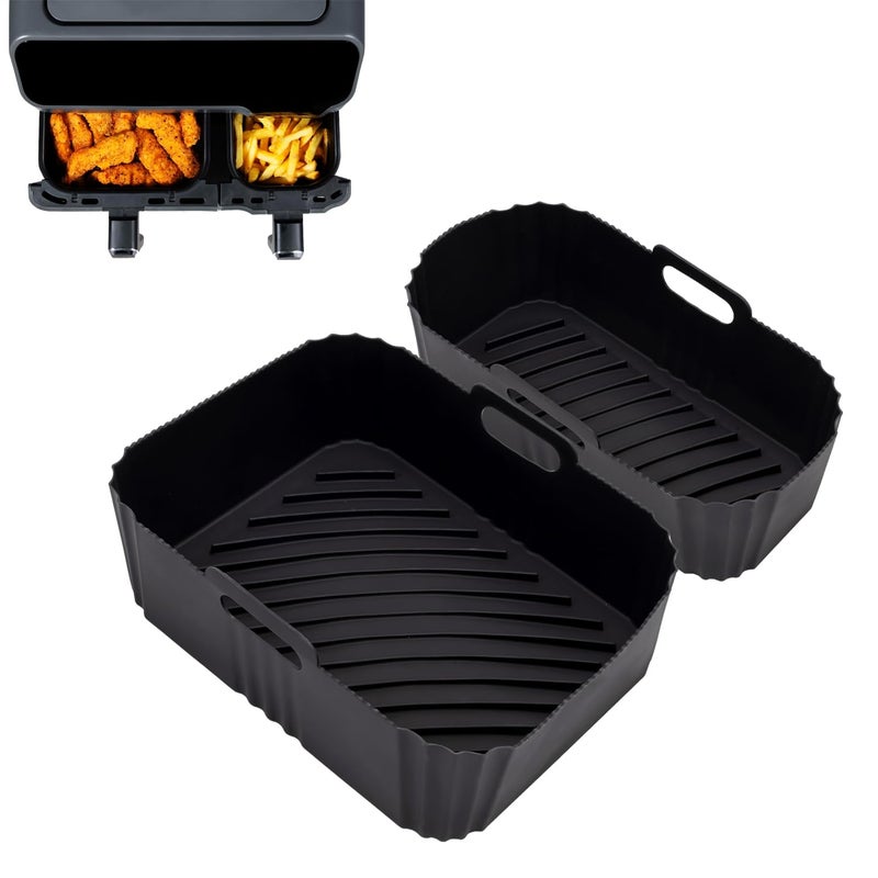 Kunoli بطانات قابلة لإعادة الاستخدام لقلايات الهواء لتيفال إيزي فراي 52L31L ملحقات قلاية الهواء بطانات سيليكون قابلة لإعادة الاستخدام لقلايات الهواء للاكيلاند 5L3L تاور T17099 52L33L سالتر 55L35L