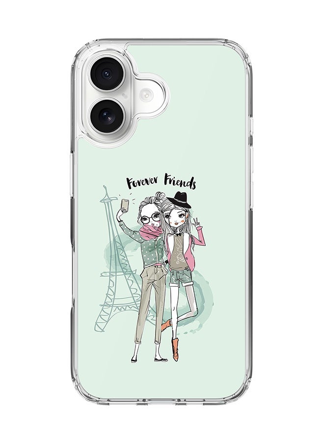 Stylizedd Classic Clear MagSafe Case for iPhone 17 , Hybrid Soft Case Flexible Edges Anti Drop TPU PC Gel Thin Transparent Cover [ Designed for iPhone 17 ] - Forever Friends