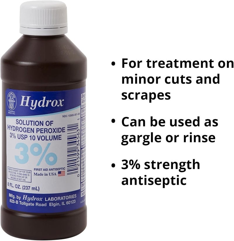 McKesson Hydrogen Peroxide 3 8 oz Pack of 12 Topical Solution USP First Aid Antiseptic Oral Debriding Agent - Image 3