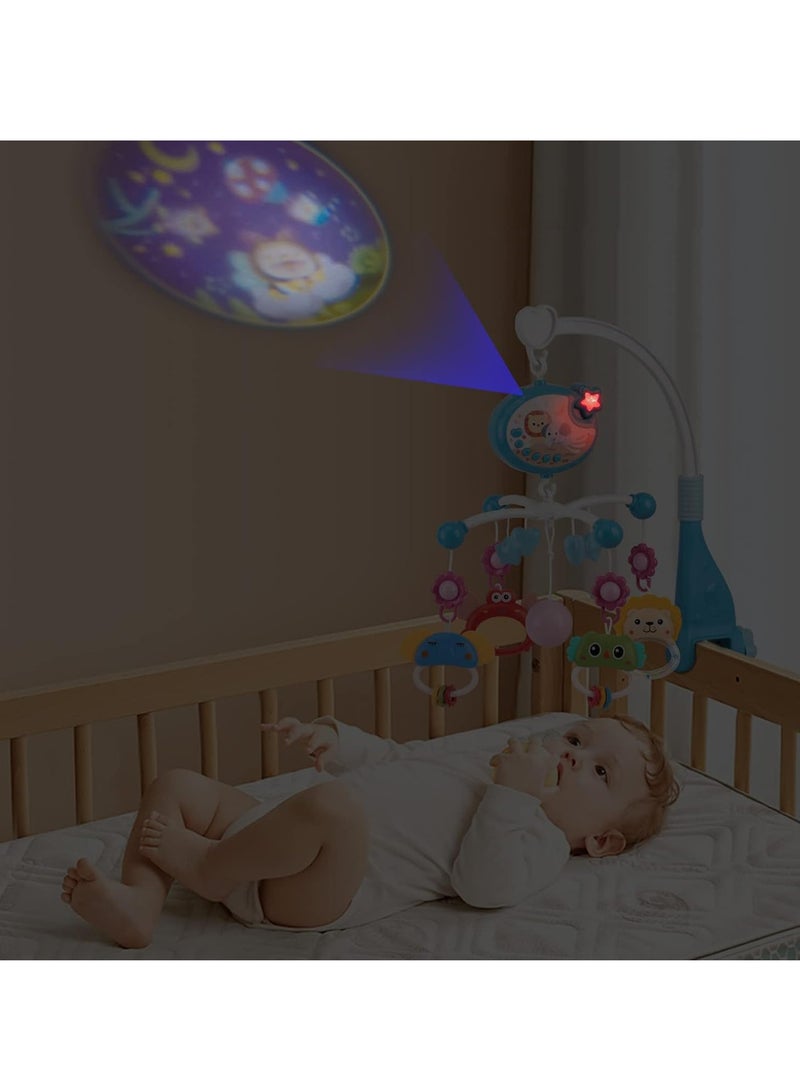 نكومي ألعاب مهدئة للطفل، ألعاب خشخيشات معلقة على المهد، خشخيشات دوارة 360 درجة، مع جهاز عرض موسيقى خفيف، مناسبة للأولاد والبنات - Image 5