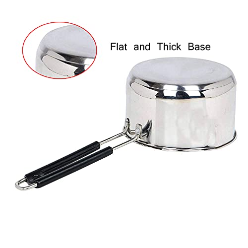 Dharam Paul Traders Stainless Steel Saucepan with Handle for Tea, Induction and Gas Compatible. (Large) - Image 5