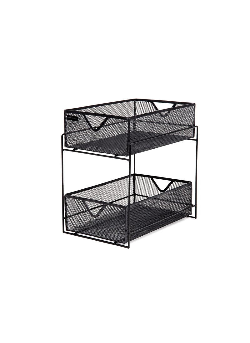 Mind Reader Mind Reader Accessory Organizer Supply Storage Makeup Crafts Kitchen Metal Mesh 825L x 125W x 125H Black 