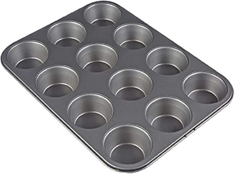 MINGYY Stainless Steel Non Stick Muffin Cupcake Baking Pan Tray For Kitchen - Silver