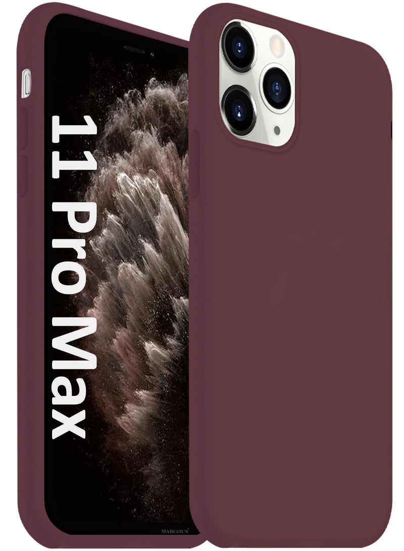 CATANES Soft Silky Silicone Case Cover for Apple iPhone 11 Pro Max - Full Body Protection - Maroon - Image 1