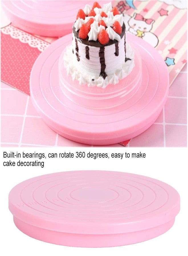Topyond Cake Turntable 360 Rotating Stand 2Pcs, Small Cookie Turntable with Anti-Skid Base, Food-Grade Mini Baking Decorating Stand for Home Professionals Cakes Cookies - Image 3