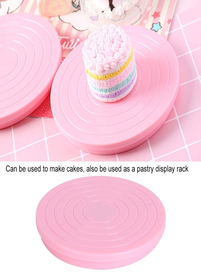 Topyond Cake Turntable 360 Rotating Stand 2Pcs, Small Cookie Turntable with Anti-Skid Base, Food-Grade Mini Baking Decorating Stand for Home Professionals Cakes Cookies - Image 4