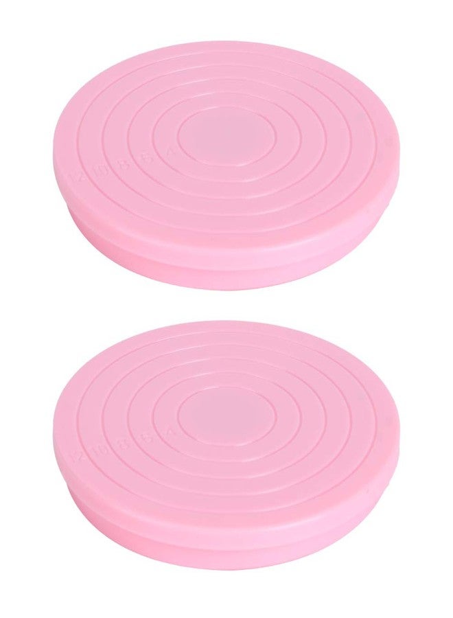 Topyond Cake Turntable 360 Rotating Stand 2Pcs, Small Cookie Turntable with Anti-Skid Base, Food-Grade Mini Baking Decorating Stand for Home Professionals Cakes Cookies - Image 1