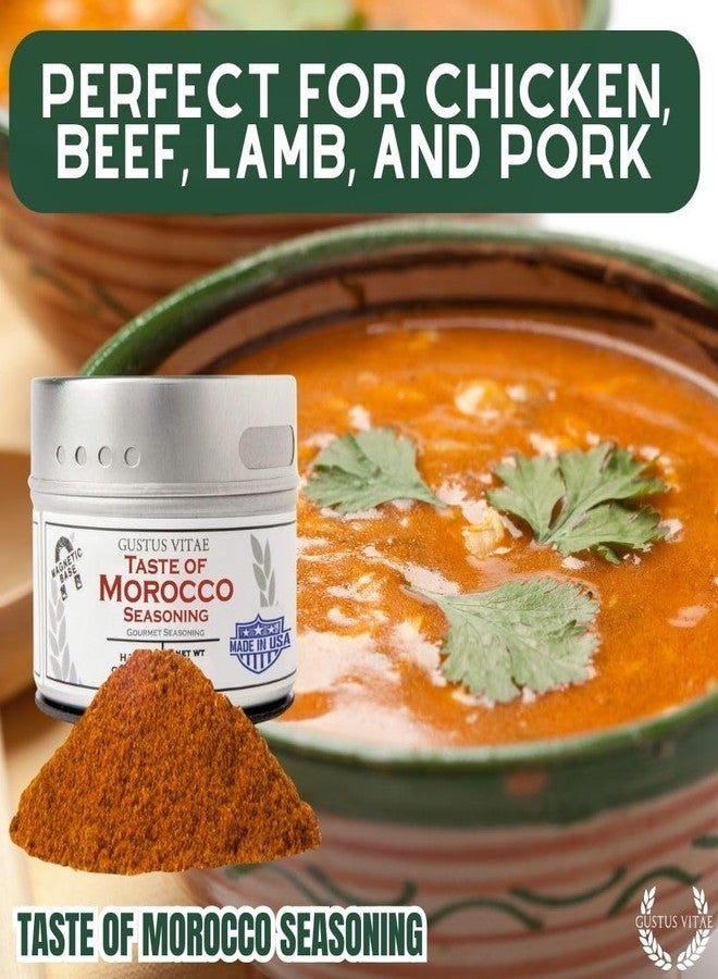 GUSTUS VITAE Taste of Morocco | Gourmet Seasoning | Authentic Artisanal Spice Blend | Non GMO, All Natural | Handcrated in Small Batches in USA | Ultra Premium, Sustainably Sourced | GLP-1 Friendly | 1.2 Ounce | Magnetic Tin | Gustus Vitae | #9 - Image 3
