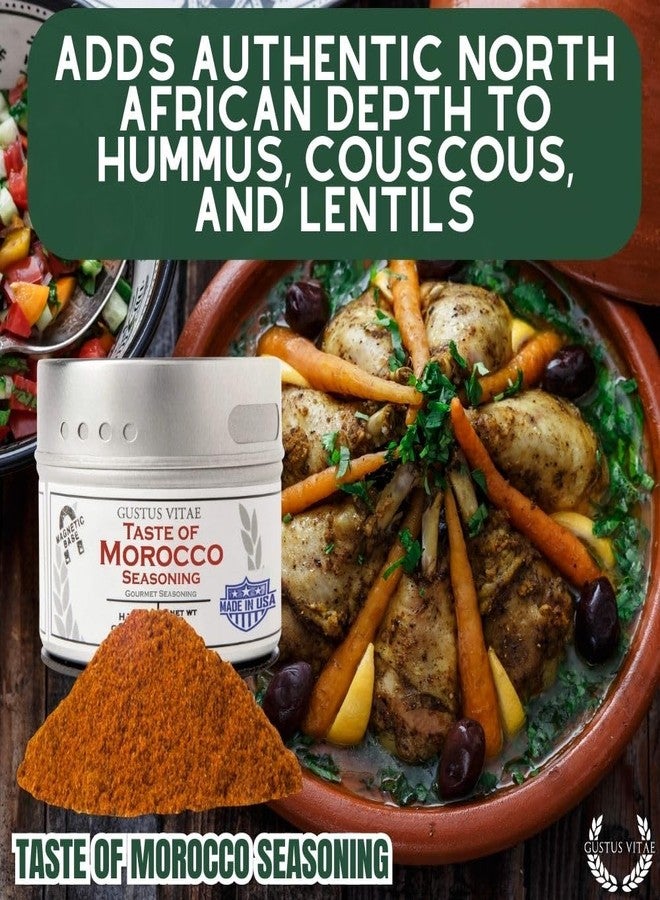 GUSTUS VITAE Taste of Morocco | Gourmet Seasoning | Authentic Artisanal Spice Blend | Non GMO, All Natural | Handcrated in Small Batches in USA | Ultra Premium, Sustainably Sourced | GLP-1 Friendly | 1.2 Ounce | Magnetic Tin | Gustus Vitae | #9 - Image 5