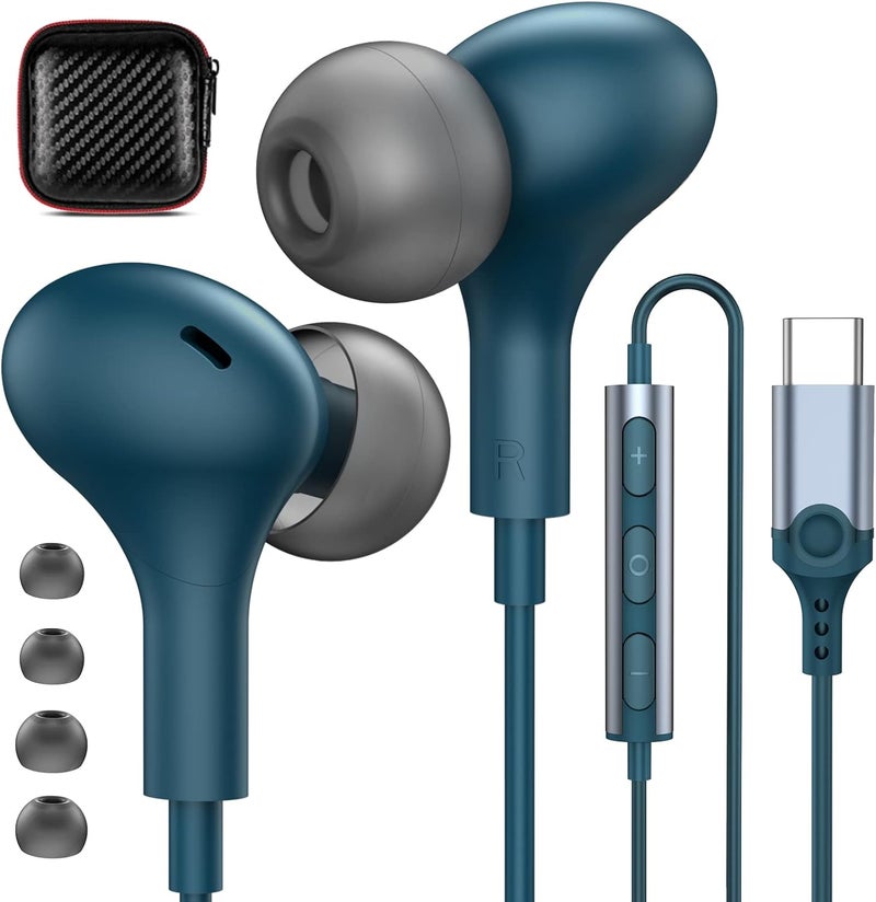 APETOO USB C Headphones for Samsung S24 Ultra S23 S22 S21 FE Plus Flip Fold A54,iPhone 15,Magnetic Wired Earbuds Noise Canceling in-Ear Type C Earphones with Mic Volume Control for iPad 10,Pixel 6 7a,Oneplus - Image 1