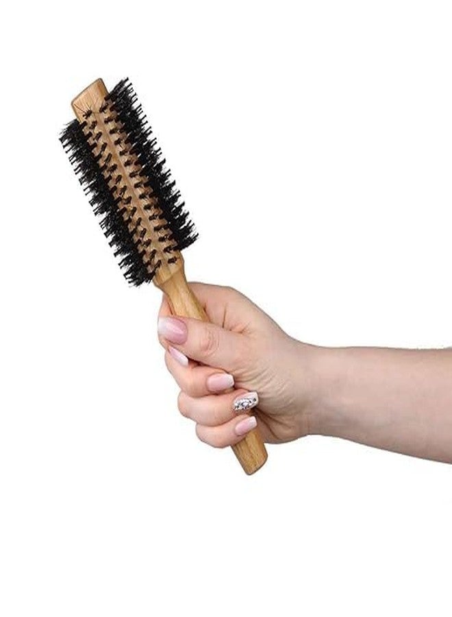 KRAFTMASTERS Kraftmaster® Set Of 1 Round Brush Boar Bristle Wooden Round Hair Brush for Women Blow Drying Handle Anti Static Hairbrush for Hair Styling, Drying, Curling. - Image 4