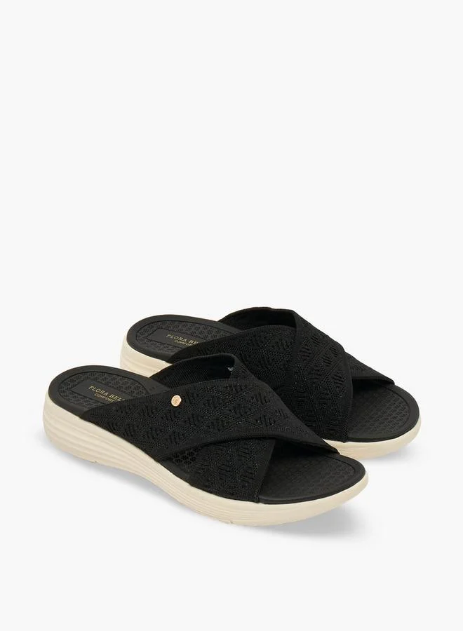 Women Textured Cross Strap Sandals