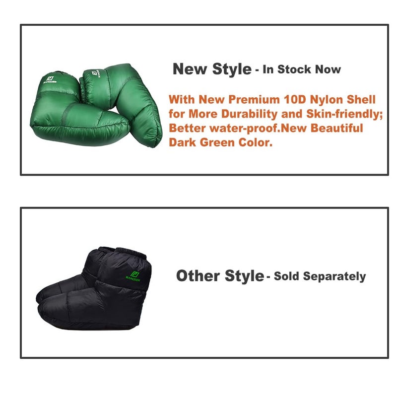 RANDDER Down Booties Warm Socks 10D Nylon Ultralight Sleeping Sock for Camp, Backpacking, Camping Sleeping Bag Tent Down Slippers Foot Warmer (R02) (Small) - Image 2