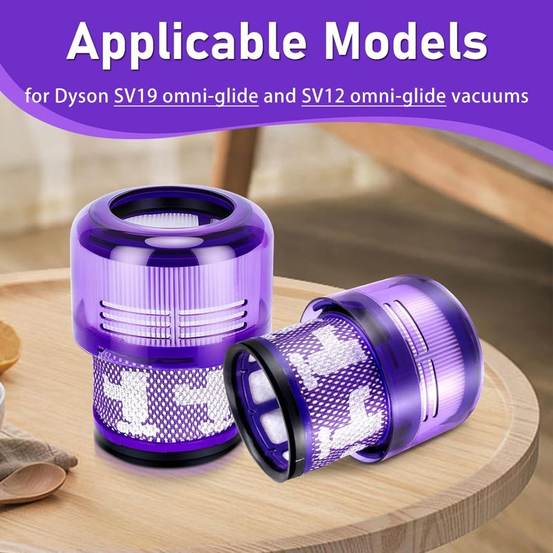 تشان تشنج قطع غيار لفلاتر الشفط من ، عدد 2 قطعة، لمكنسات الغبار Dyson SV19 Omni-Glide و SV12 Omni-Glide. رقم الجزء: 965241-01، مخصصة لتنظيف المنازل. - Image 2