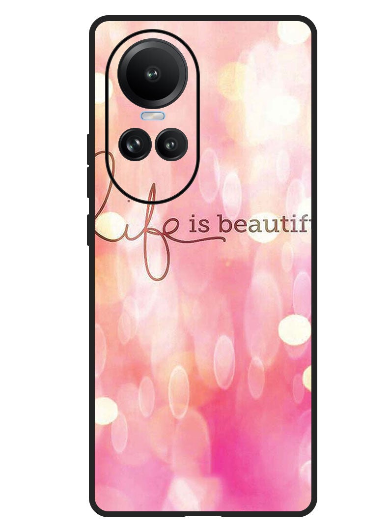 Theodor Protective Case Anti Scratch Shock Proof Bumper Cover For Oppo Reno 10/10 Pro Life Is Beautiful - Image 1