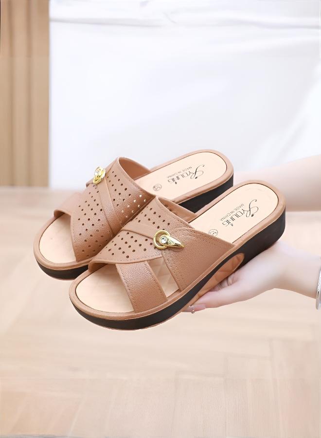 Chic Wedge Sandal: Soft, Comfortable, Secretly Elevating - Image 1