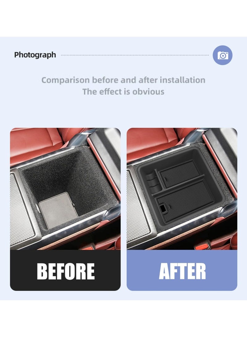 Upgraded Center Console Organizer Tray Compatible with Land Rover Range Rover / Range Rover Sport 2023-2026 – Armrest Storage Box with Soft Pad (Without Refrigerator) - Image 2