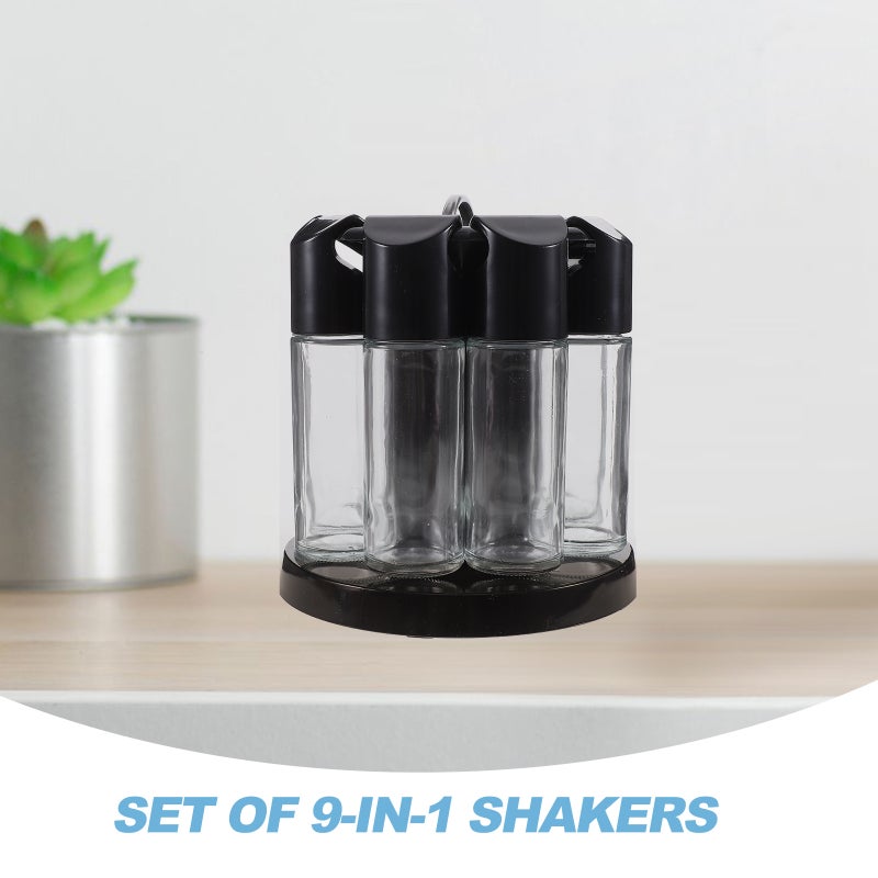 1 Set 360-Degree Rotating Spice Holder Kitchen Barbecue Seasoning Bottles Cruets - Image 4