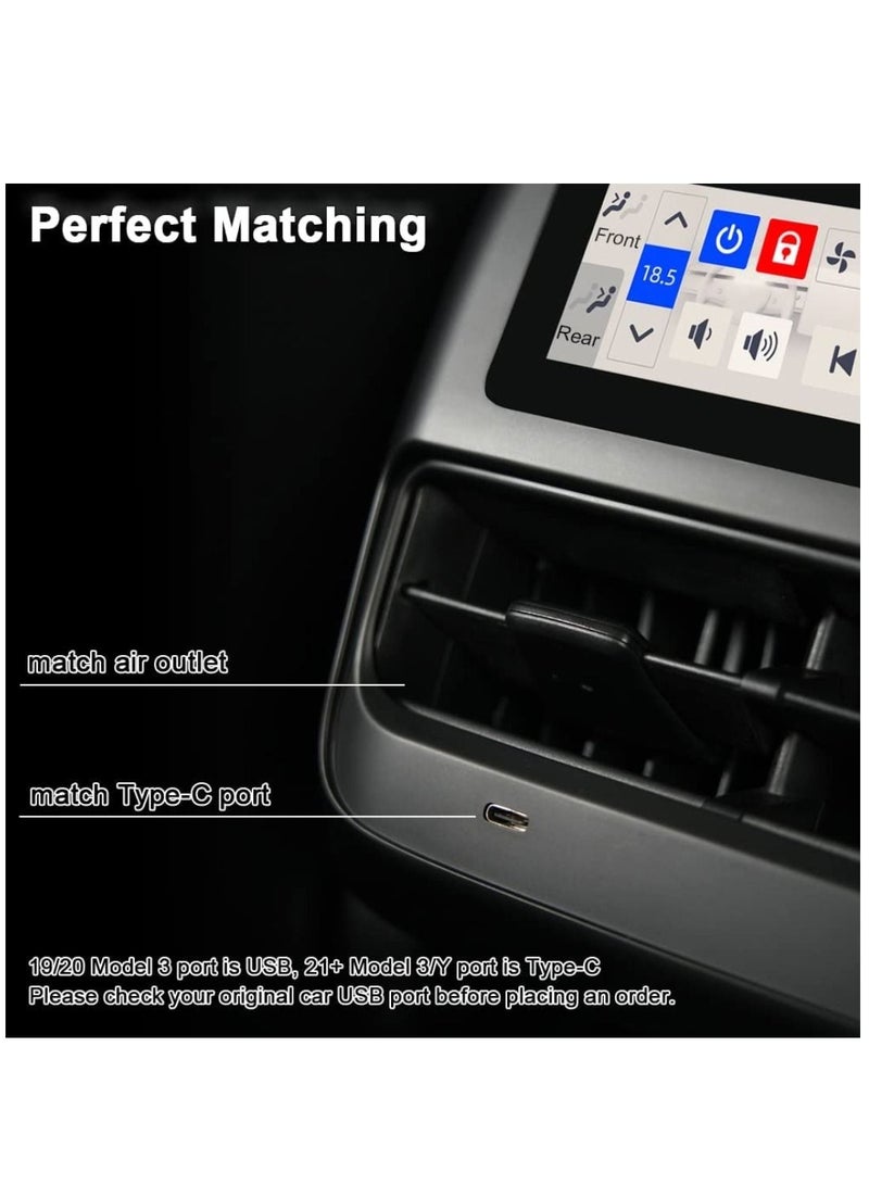 RAYMOS Tesla Rear Seat Screen For Tesla Model 3 Y 2016 2023 4.6 inch IPS Touchscreen Provides Rear seat Passengers With The Right To Adjust Air Conditioning Rear Seat Heating Seat Adjustment - Image 3