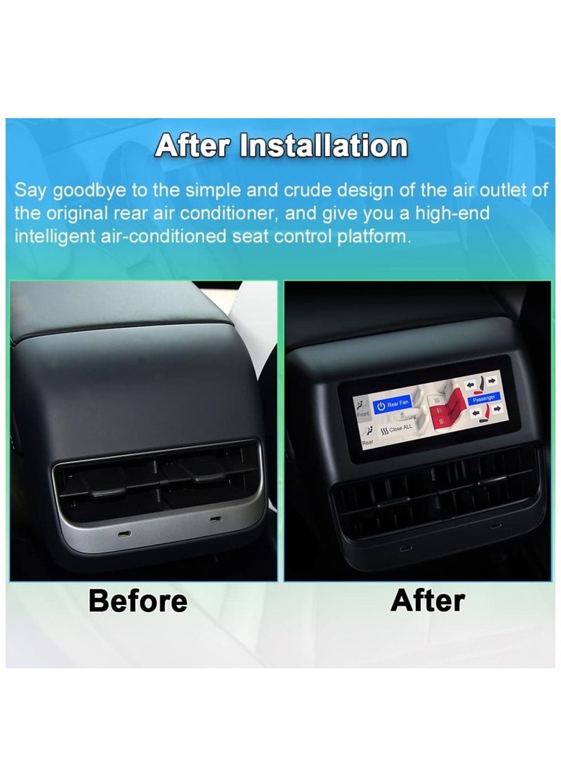 RAYMOS Tesla Rear Seat Screen For Tesla Model 3 Y 2016 2023 4.6 inch IPS Touchscreen Provides Rear seat Passengers With The Right To Adjust Air Conditioning Rear Seat Heating Seat Adjustment - Image 2