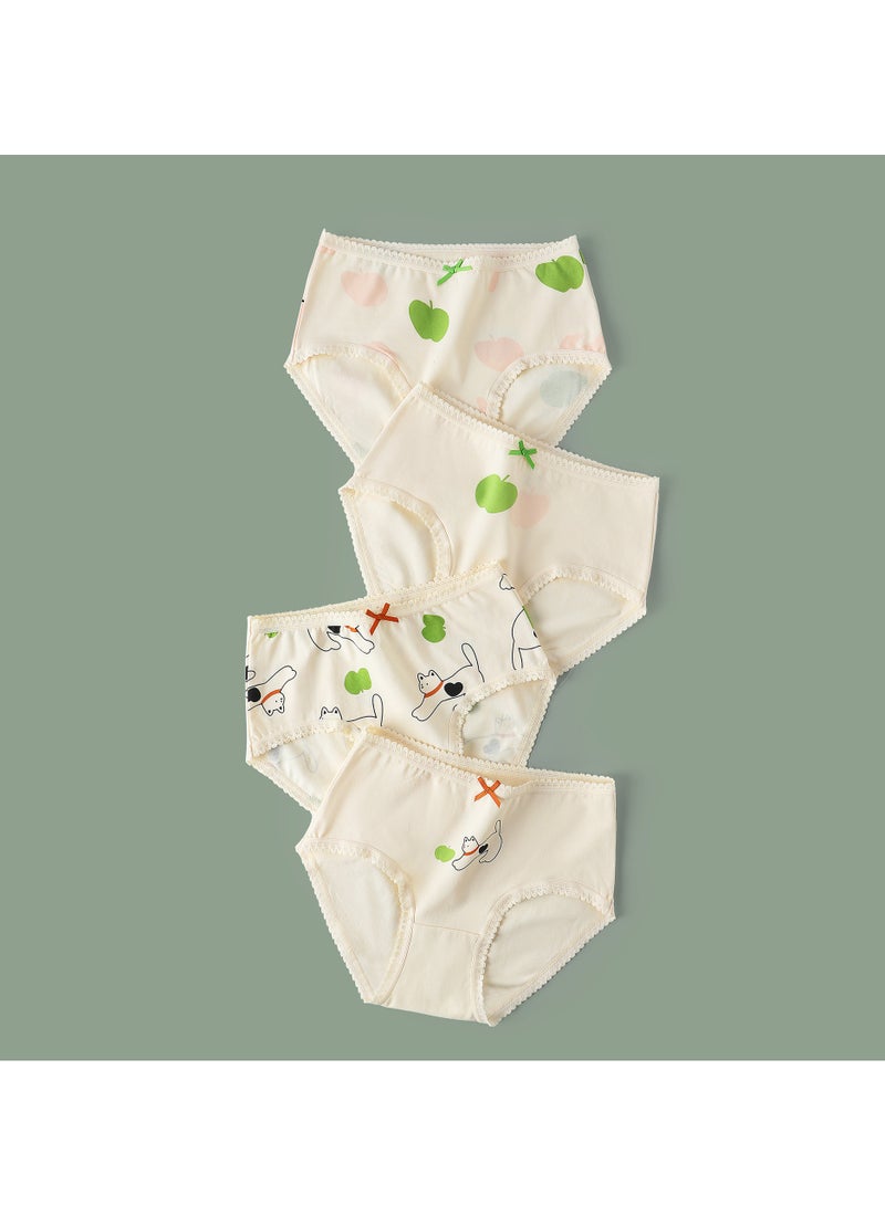 ريدمابليتيك 4 قطع من سراويل داخلية قطنية للبنات على شكل حرف A - Image 1