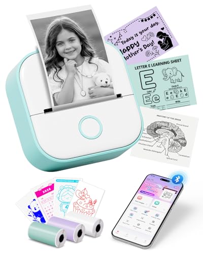 Memoking Mini Sticker Printer T02 Thermal Printer Portable Label Maker Bluetooth Photo Printer Print Pods Inkless Sticker Maker for Kids Sticker Box Smart AI APP for Gifts Study Note JournalDIY - Image 1