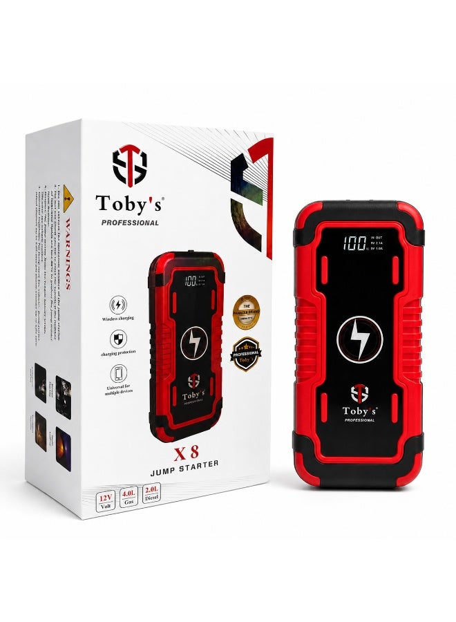 Toby's TBS X8 Powerful Jump Starter For Cars 8000mAh And 29.6WH Wireless Power Bank For Electronic Devices - Image 1