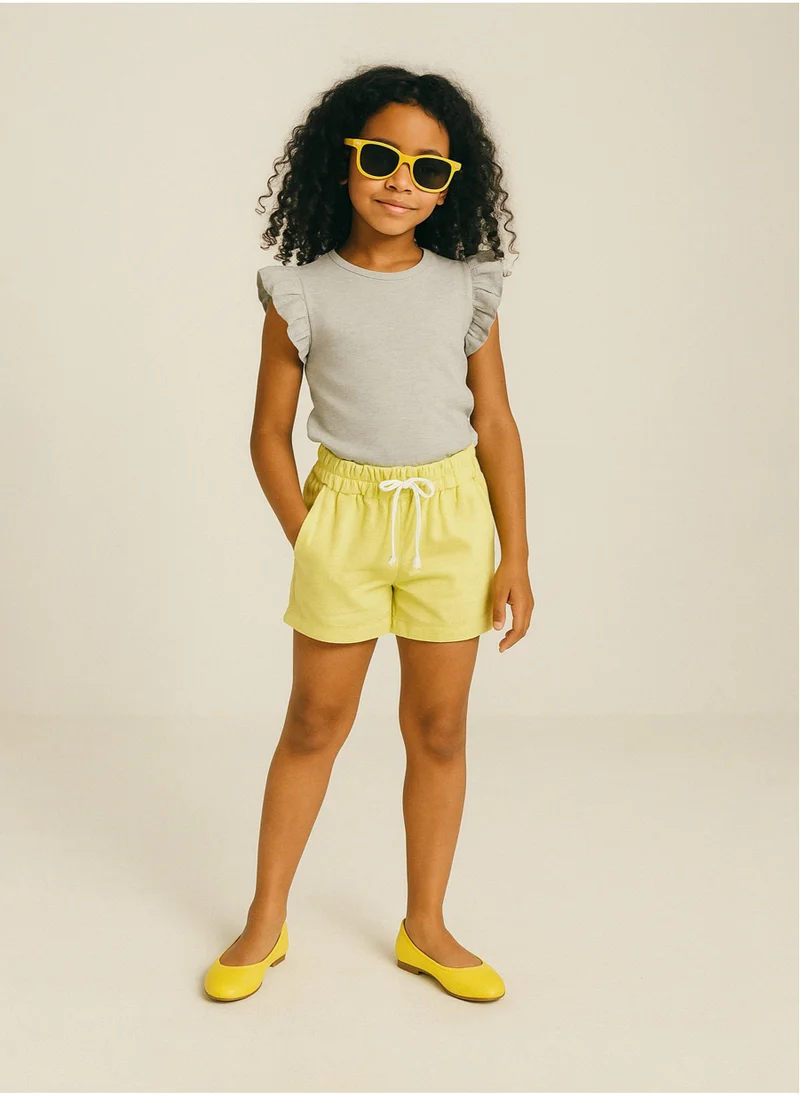MINOTI Teen Girls Ribbed And Frilled Sleeveless Short Top