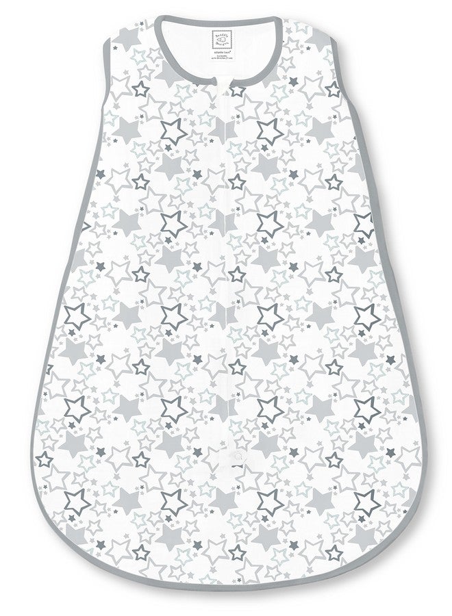 SwaddleDesigns Baby Sleep Sack 0-6 months, Cotton Knit Wearable Blanket with 2-way Zipper, Non-Weighted Sleeping Sack for Safer Sleep, Sterling Starshine, Small - Image 1