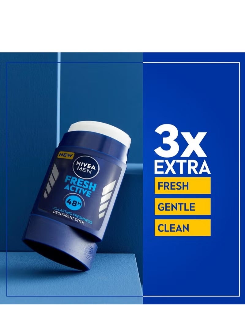 Nivea Men Fresh Active Deodorant & Antiperspirant Roll On Antiperspirant, 48 Hour Protection, Fresh Scent 2 × 50 ml - Image 3