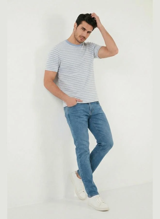Buratti  Buratti Cotton Slim Fit Regular Waist Jeans Men's Denim Trousers 3300C511TOKYO for Men | Best Price UAE