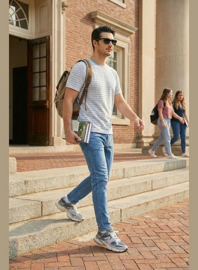 Buratti Buratti Cotton Slim Fit Regular Waist Jeans Men's Denim Trousers 3300C511TOKYO