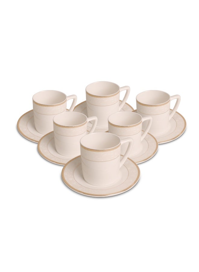 Homeway New Bone China Cup & Saucer 12 PCS Set 180ml Tea & Coffee Cup Set, Elegant Tableware, HW3913 - Image 2