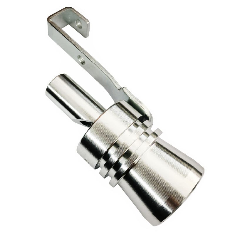 DEVMO 2pcs XL Size Aluminum Alloy Universal Turbo Sound Exhaust Muffler Pipe Whistle Car Roar Maker Silver Tone - Image 3