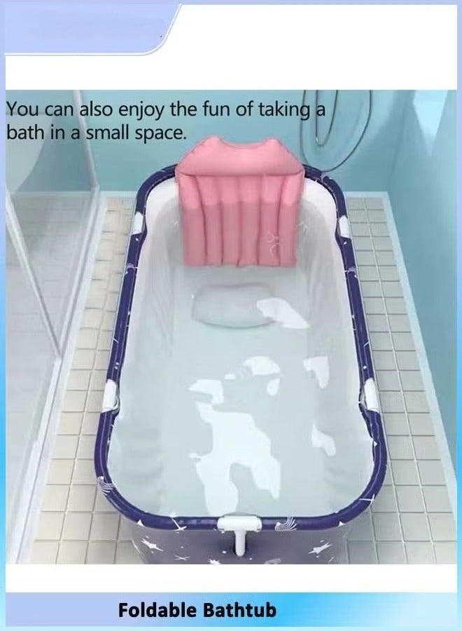 Portable Bathtub Kit, Foldable Soaking Bathtub for Adults, Freestanding Bathtubs, Hot Bath Tub, Ice Bath, Family Bathroom SPA Tub (Blue) - Image 5