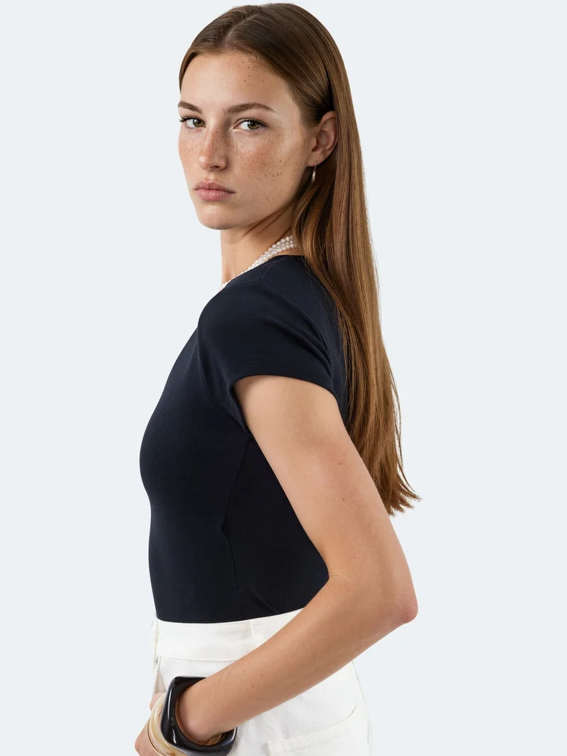 بوسيم BUSEM V-Neck Modal Cotton Blend Blouse