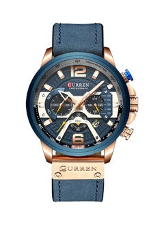 CURREN Waterproof Leather Chronograph Watch H35803BL-SU - 48 mm - Blue  - Image 1