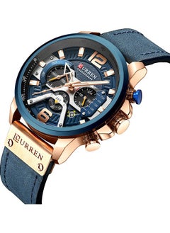 CURREN Waterproof Leather Chronograph Watch H35803BL-SU - 48 mm - Blue  - Image 5