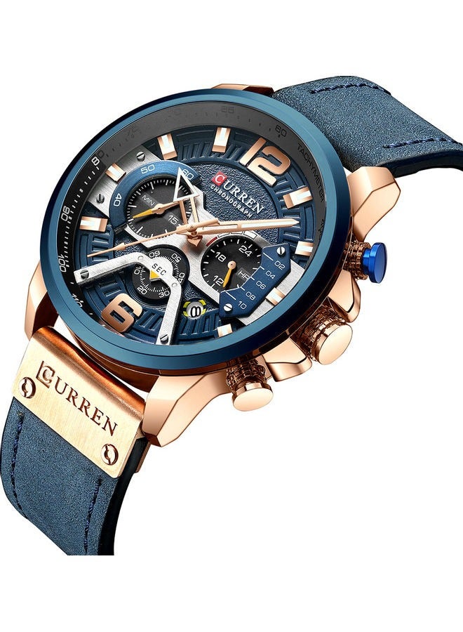 CURREN Trendy Fashion Men's Watch Multi functional Sports Waterproof Quartz Watch 48 mm - Blue - Image 2