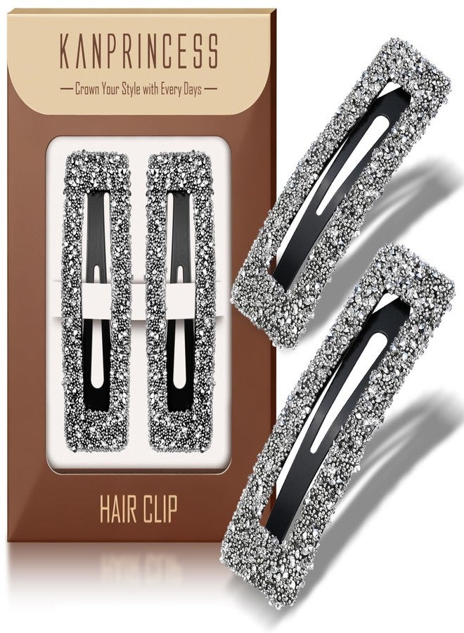 Kanprincess Rhinestone and Crystal Hair Clips 2-Pack, Sparkly Barrettes & Elegant Bling Accessories for Women & Girls（Set9） - Image 1