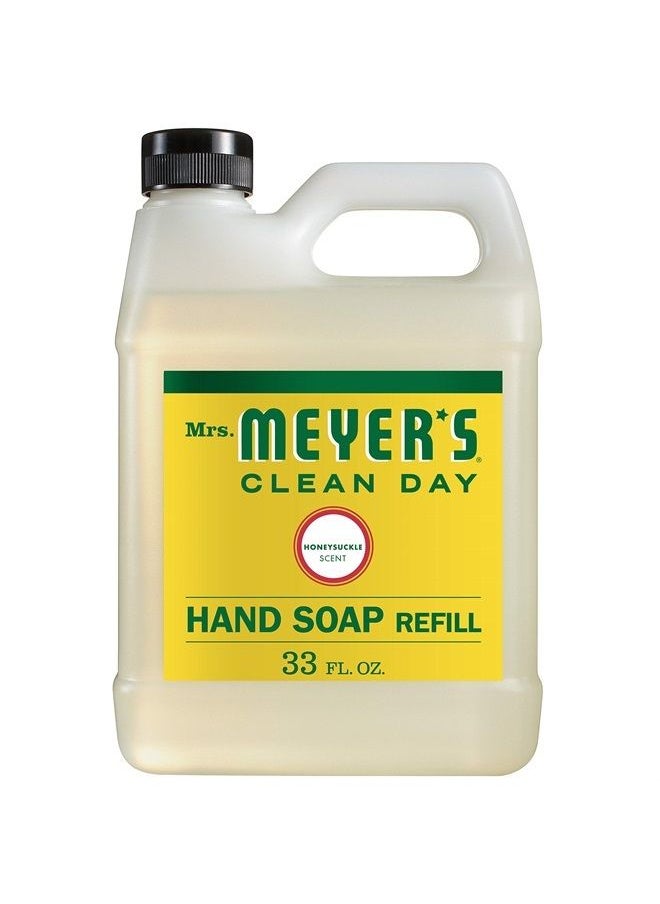 Mrs. Meyer's Clean Day Mrs. Meyer's Hand Soap Refill, Made with Essential Oils, Biodegradable Formula, Honeysuckle, 33 oz  - Image 1