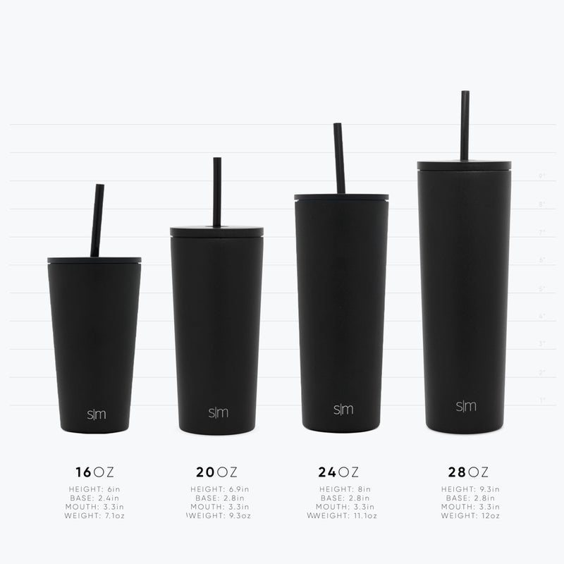 Simple Modern Insulated Tumbler with Lid and Straw | Iced Coffee Cup Reusable Stainless Steel Water Bottle Travel Mug | Gifts for Women Men Her Him | Classic Collection | 24oz | Graphite - Image 4