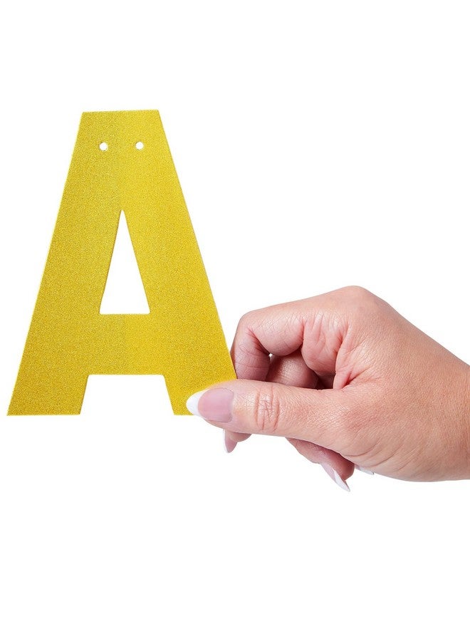 Bright Creations 130-Piece DIY Gold Glitter Make Your Own Banner Kit with Letters, Numbers, Symbols, and String for Birthdays, Weddings, and Party Supplies Decor (5-Inch Letters) - Image 5