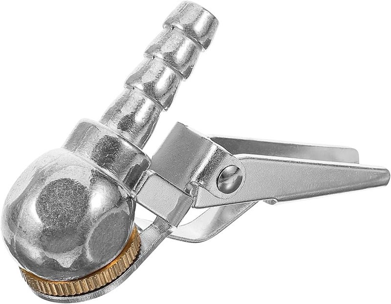 مشبك هواء فضي بقفل مع مشبك توصيل سريع لنفخ إطارات السيارات والشاحنات - Image 2