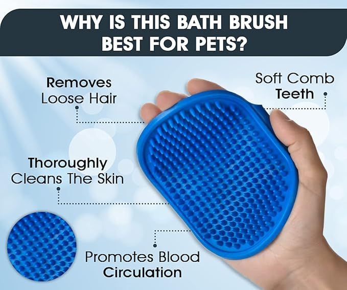 swacch Shampoo | Puppy Safe Shampoo | PH Balanced | Pug Dog Shampoo 1 Litre Lemon + | Rubber Bath Brush with Adjustable Straps | Pet Massage | Soothing Bristles Hand Brush I Combo Pack - Image 5
