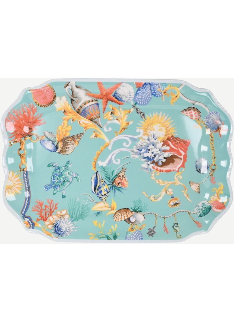 Baci milano Turquoise Melamine Tray 47 cm 