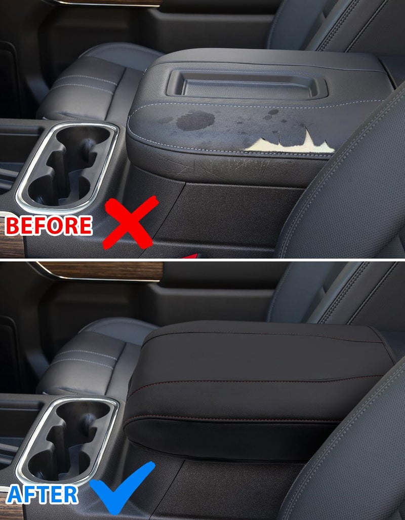 Eaglecover Center Console Cover for Chevy Silverado 1500 Accessories & GMC Sierra 2019-2025, Yukon & Tahoe & Suburban 2021-2025, Floor Console Bucket Seat Only, Vinyl Armrest Middle Console Cover, Scratchproof - Image 5