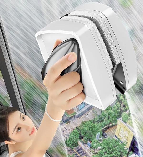 PERDANT Magnetic Window Cleaner Double Sided Glass Wiper Water-Filled Window Brush Washing Brush Tool Squeegee Washing Equipment with Safety Rope Brush Window Cleaning Tool Water Storage Function - Image 2