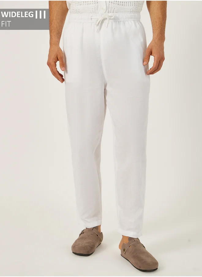 ستايلي Styli Plain Wide Leg Pants with Elasticated Waistband