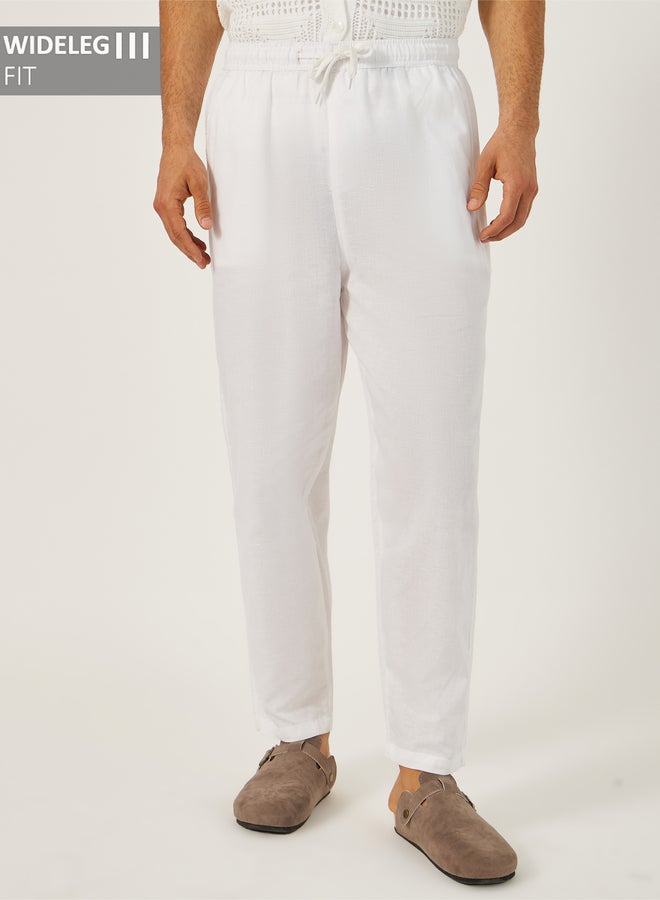 Styli Styli Plain Wide Leg Pants with Elasticated Waistband  - Image 1